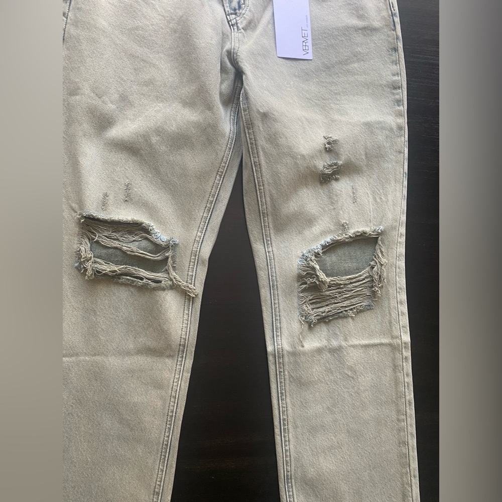 Vervet Beverly Super High Rise Straight Distressed 100%‎ Cotton Jeans Size 27 - Picture 7 of 12